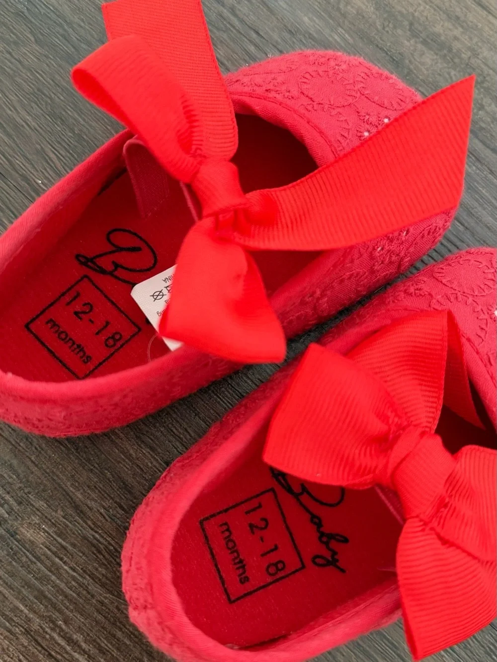 Red Bow Mary Jane Baby Shoes